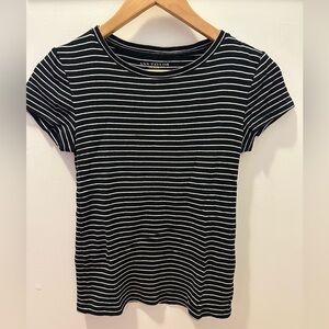 Y2K Vintage Ann Taylor Classic Black and White Striped Top 100% Cotton (SP)